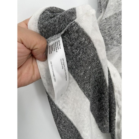 Eileen Fisher Tunic Tank Top Gray and White Linen Blend Size Small - Picture 4 of 6